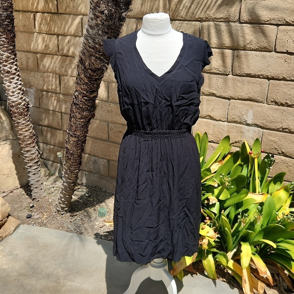 kate spade Black Short Sleeve V-Neck Mini Dress